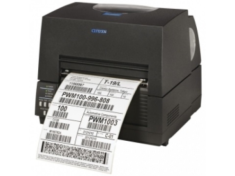 Industrie-Etikettendrucker Citizen CL-S6621, Thermotransfer, 203dpi, USB + RS232, externer Rollenhalter, schwarz, 1000859