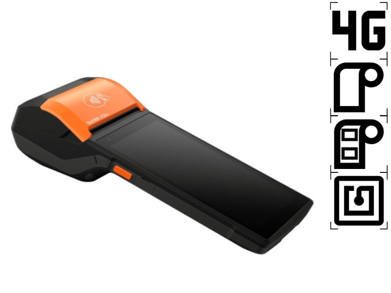 Handheld Sunmi V2s L - 5.5 Zoll Display, Android 11, 58mm Bon-Etikettendrucker, 4G, NFC, T5940-NFC